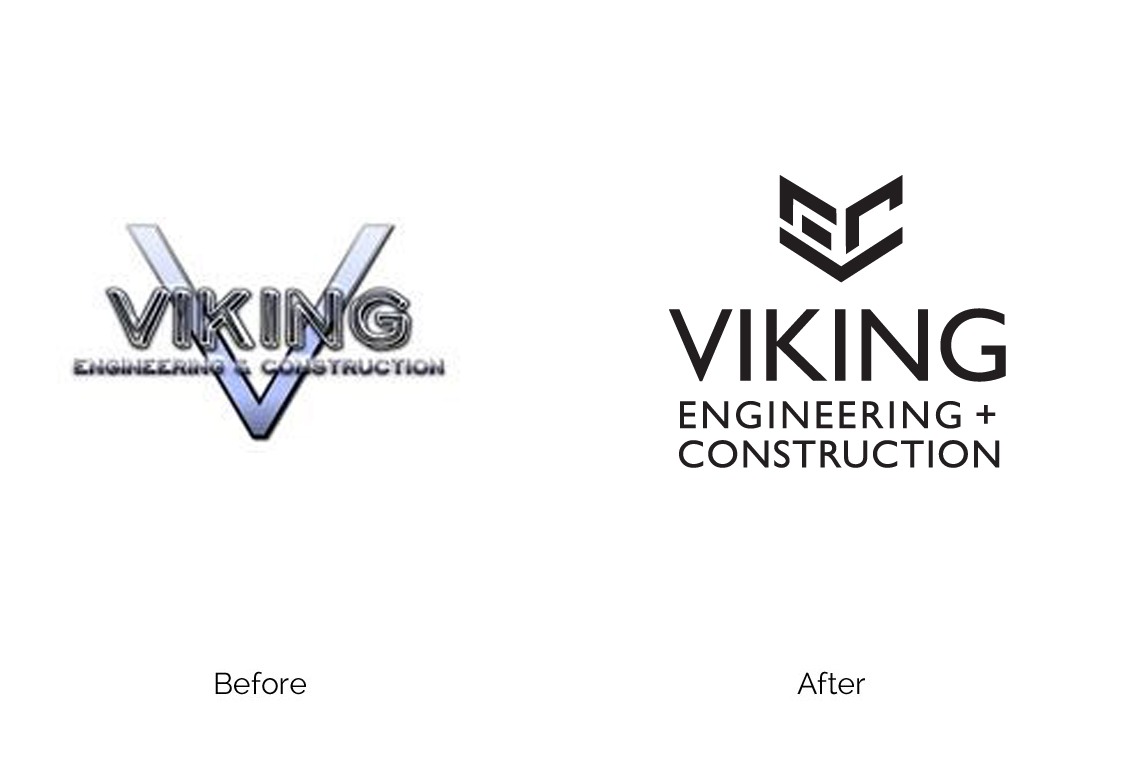 Viking Engineering Construction Logo Before After