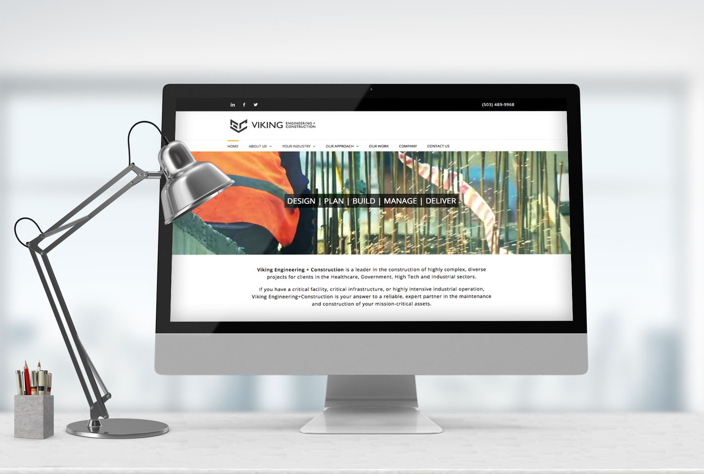 Viking Engineering Construction Website on Desktop