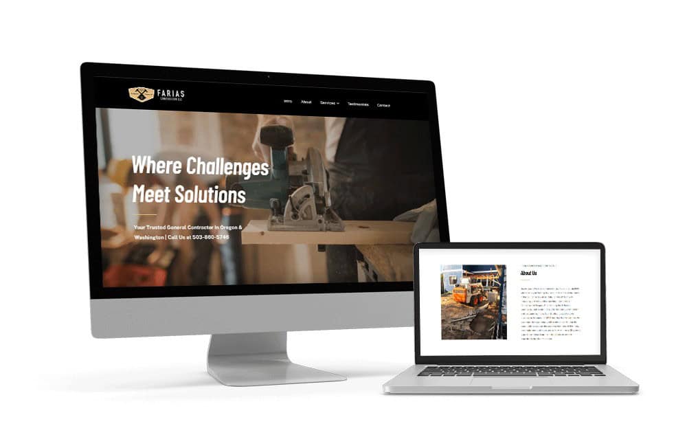 Farias Construction, LLC Website by Twirl Advertising Design